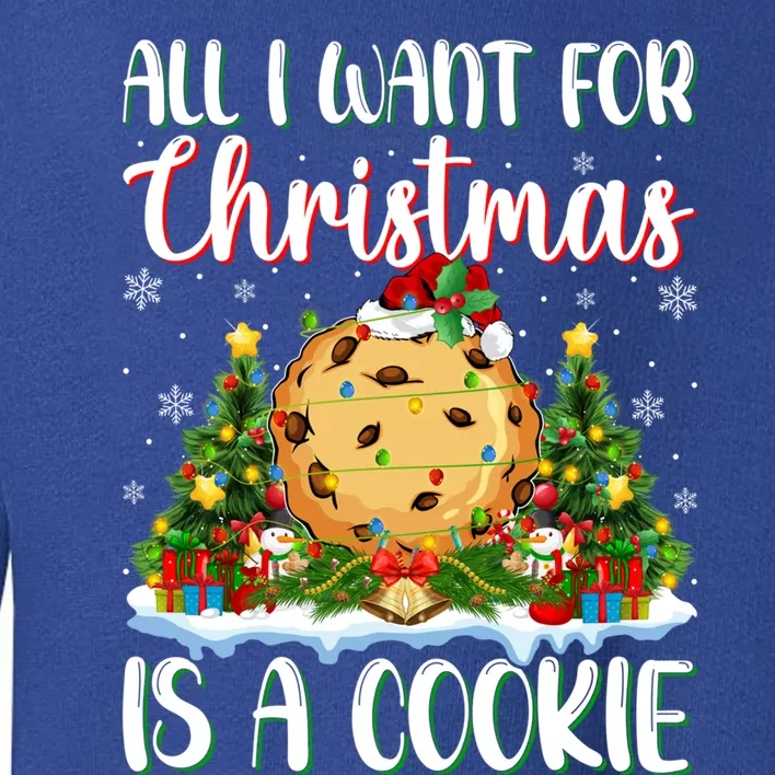 Xmas Lighting Santa All I Want For Christmas Is A Cookie Gift Toddler Sweatshirt