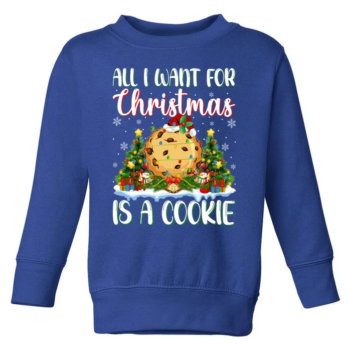 Xmas Lighting Santa All I Want For Christmas Is A Cookie Gift Toddler Sweatshirt