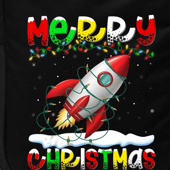 Xmas Lighting Santa Hat Rocket Merry Christmas Impact Tech Backpack