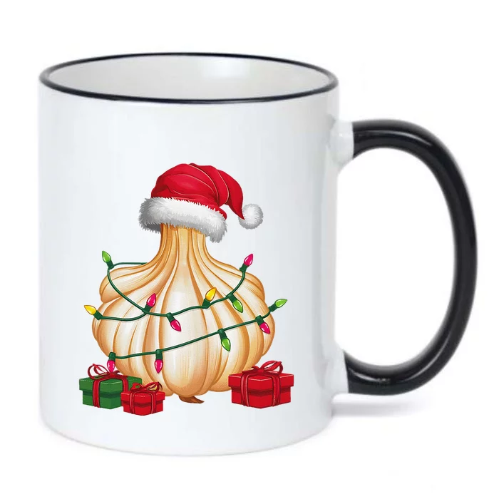 Xmas Lighting Santa Hat Garlic Christmas Black Color Changing Mug