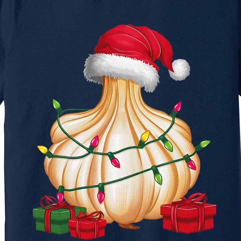 Xmas Lighting Santa Hat Garlic Christmas Premium T-Shirt