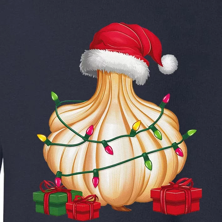 Xmas Lighting Santa Hat Garlic Christmas Toddler Sweatshirt