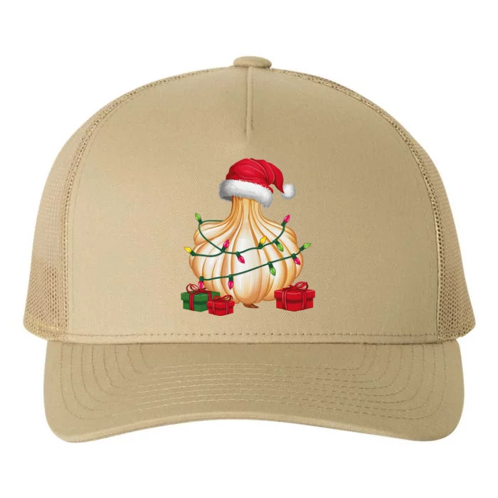 Xmas Lighting Santa Hat Garlic Christmas Yupoong Adult 5-Panel Trucker Hat