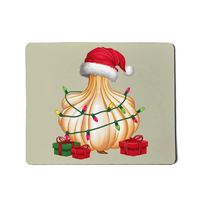 Xmas Lighting Santa Hat Garlic Christmas Mousepad