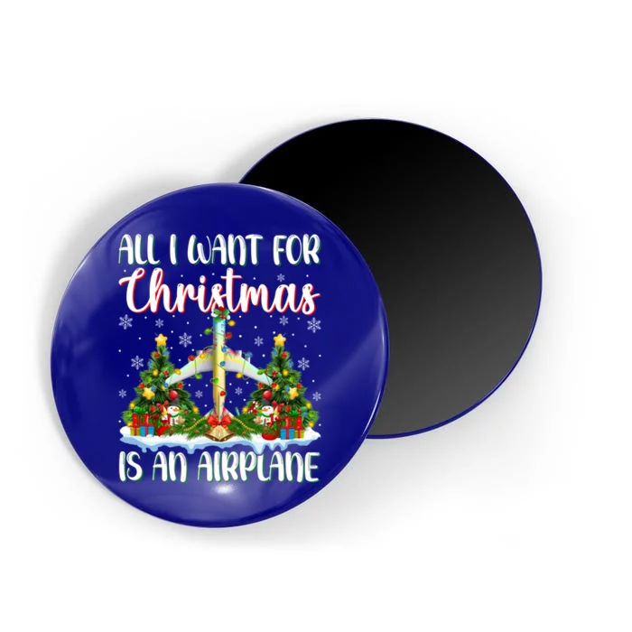 Xmas Lighting Santa All I Want For Christmas Is A Airplane Gift Magnet