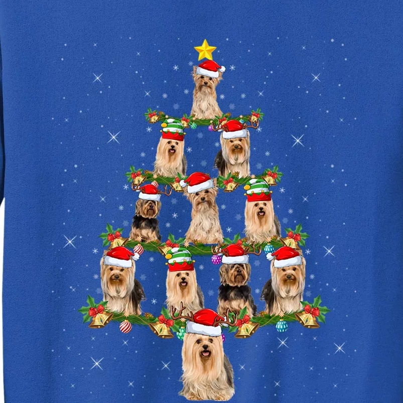 Xmas Lights Santa Yorkshire Terrier Dog Christmas Tree Gift Sweatshirt