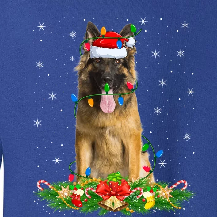 Xmas Lighting Santa Ger Shepherd Dog Christmas Gift Toddler Sweatshirt