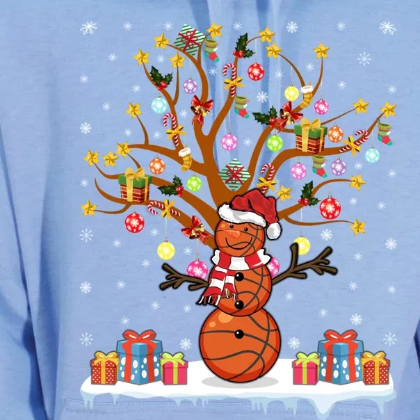 Xmas Lighting Santa Hat Basketball Snow Christmas Tree Funny Gift Unisex Surf Hoodie