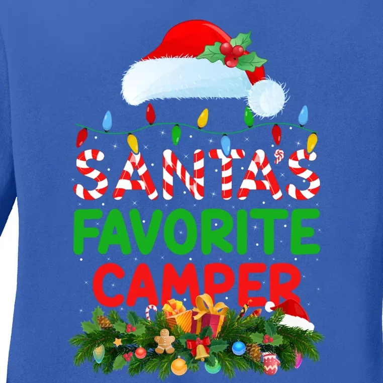 Xmas Lighting SantaS Favorite Camper Christmas Meaningful Gift Ladies Long Sleeve Shirt