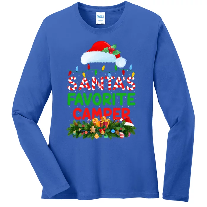 Xmas Lighting SantaS Favorite Camper Christmas Meaningful Gift Ladies Long Sleeve Shirt