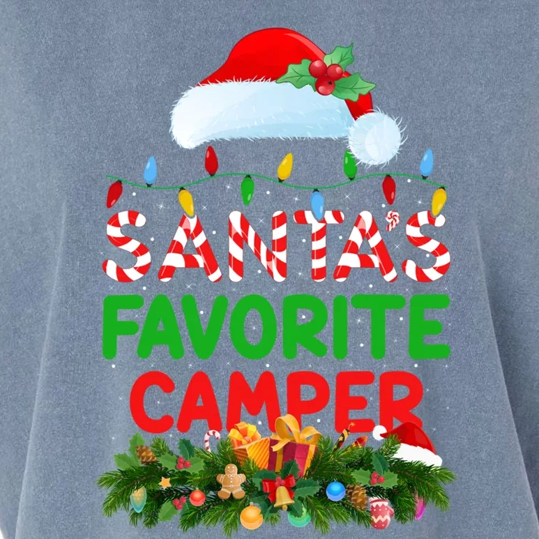 Xmas Lighting SantaS Favorite Camper Christmas Meaningful Gift Garment-Dyed Women's Muscle Tee