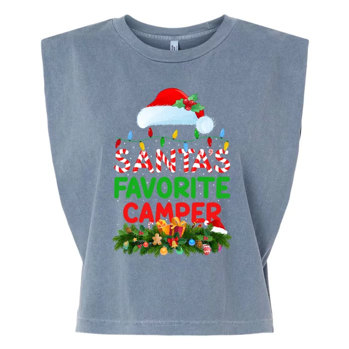 Xmas Lighting SantaS Favorite Camper Christmas Meaningful Gift Garment-Dyed Women's Muscle Tee