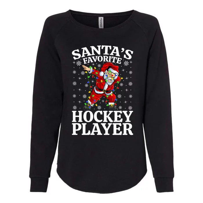 Xmas Lighting SantaS Favorites Hockey Player Christmas Gift Womens California Wash Sweatshirt