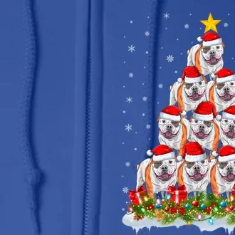 Xmas Lights Santa American Bulldog Christmas Tree Great Gift Full Zip Hoodie