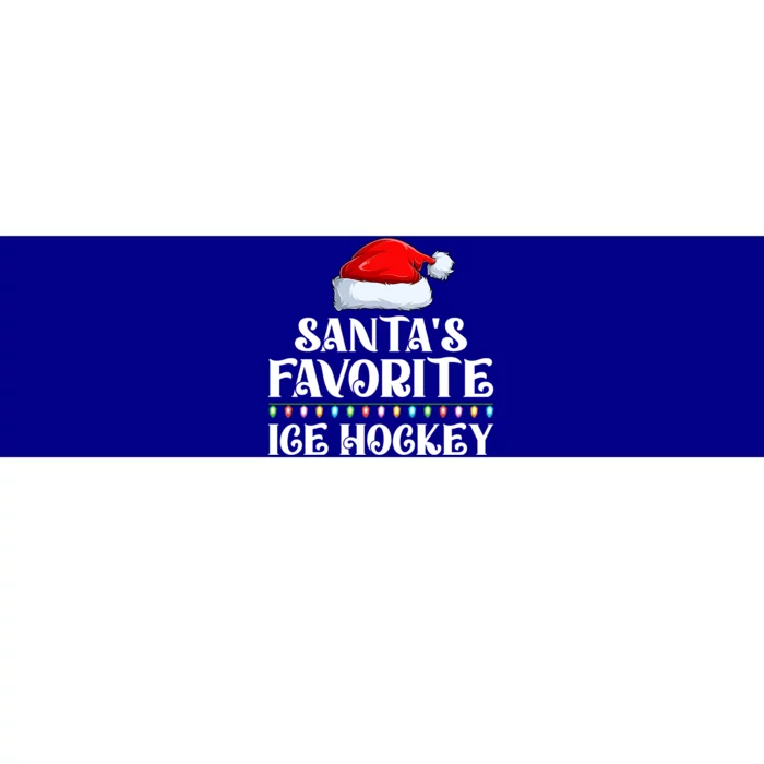 Xmas Lights SantaS Favorites Ice Hockey Christmas Cool Gift Bumper Sticker