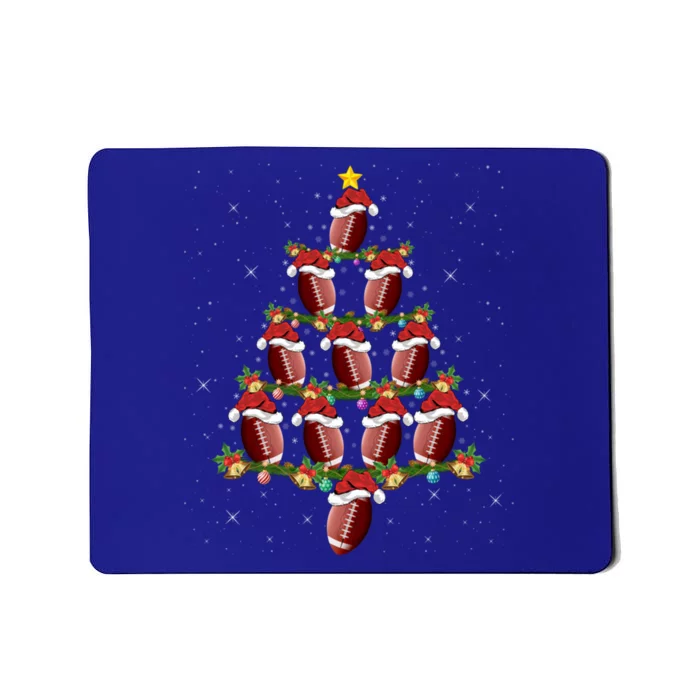 Xmas Lights Santa American Football Christmas Tree Funny Gift Mousepad