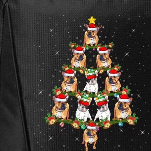 Xmas Lights Santa French Bulldog Christmas Tree Cute Gift City Backpack