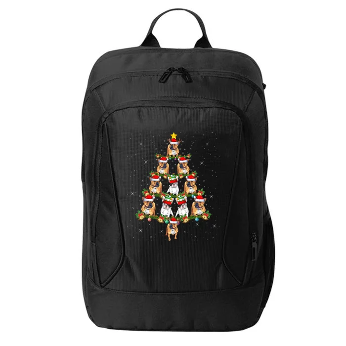 Xmas Lights Santa French Bulldog Christmas Tree Cute Gift City Backpack