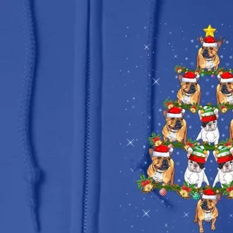 Xmas Lights Santa French Bulldog Christmas Tree Cute Gift Full Zip Hoodie