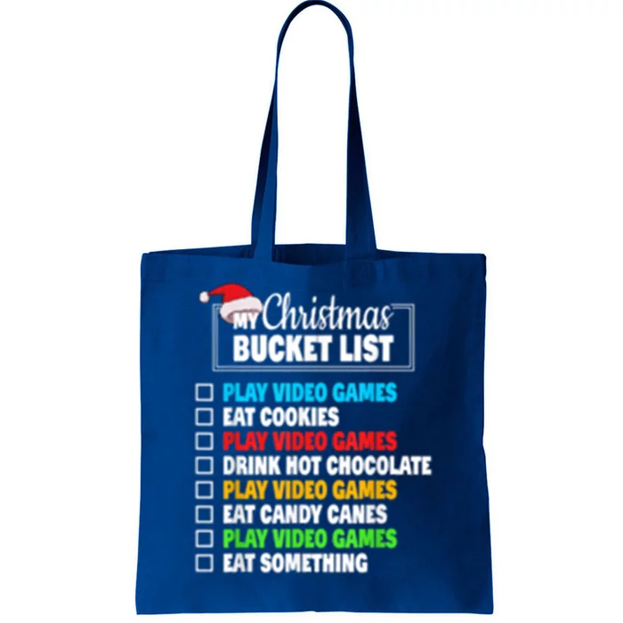 Xmas List Santa Hat Funny Video Gamer Christmas Cool Gift Tote Bag