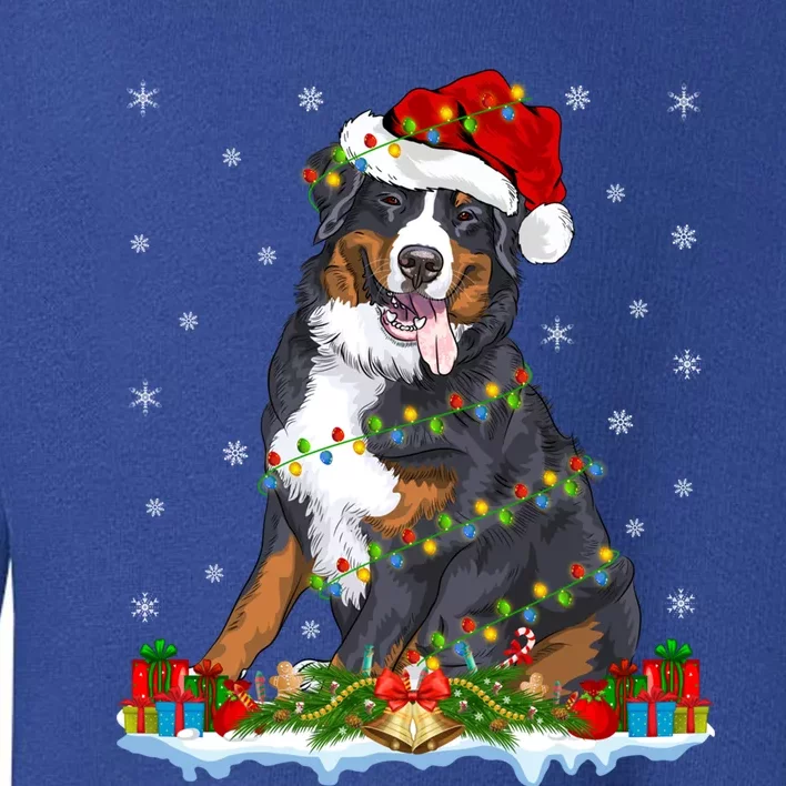 Xmas Lighting Santa Bernese Mountain Dog Christmas Gift Toddler Sweatshirt