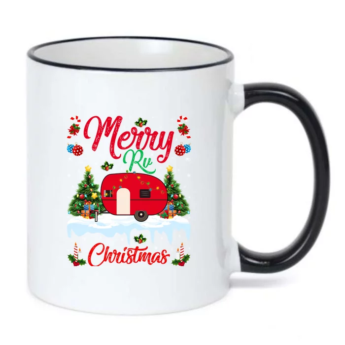 Xmas Lighting Santa Camping Merry RV Christmas Gift Black Color Changing Mug