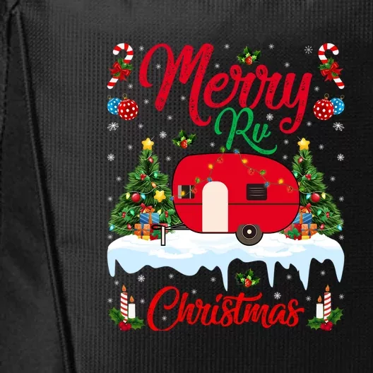 Xmas Lighting Santa Camping Merry RV Christmas Gift City Backpack