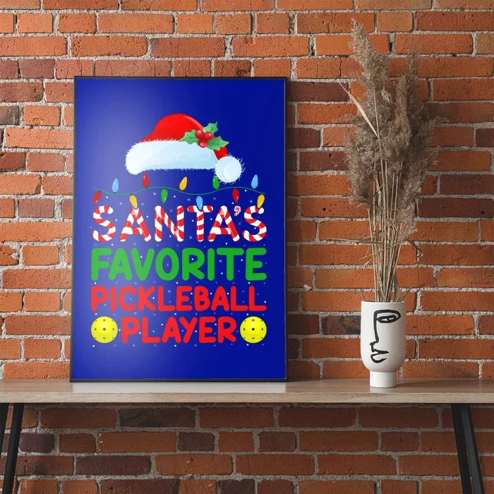 Xmas Lighting SantaS Favorite Pickleball Player Christmas Gift Poster