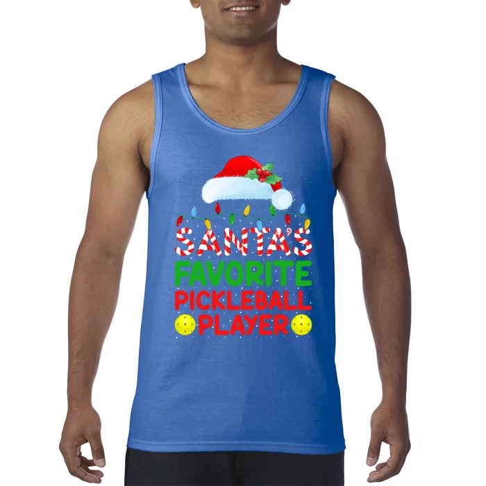 Xmas Lighting SantaS Favorite Pickleball Player Christmas Gift Tank Top