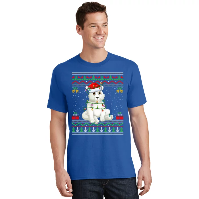 Xmas Lights Ugly Sweater Style Santa Polar Bear Christmas Meaningful Gift T-Shirt