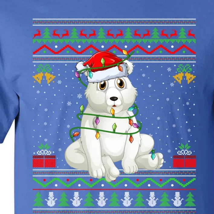 Xmas Lights Ugly Sweater Style Santa Polar Bear Christmas Meaningful Gift Tall T-Shirt