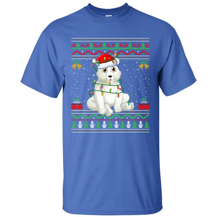 Xmas Lights Ugly Sweater Style Santa Polar Bear Christmas Meaningful Gift Tall T-Shirt