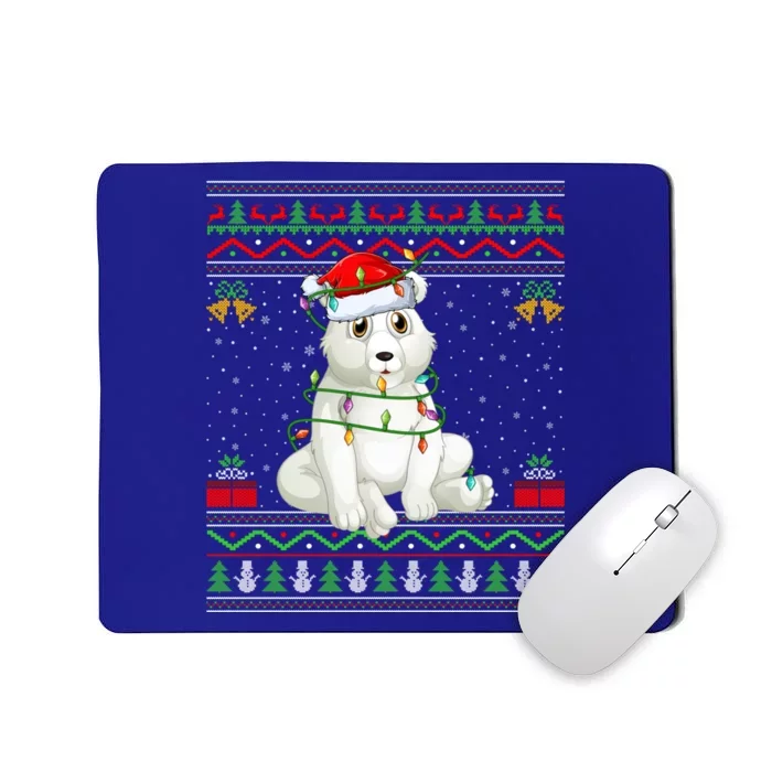 Xmas Lights Ugly Sweater Style Santa Polar Bear Christmas Meaningful Gift Mousepad