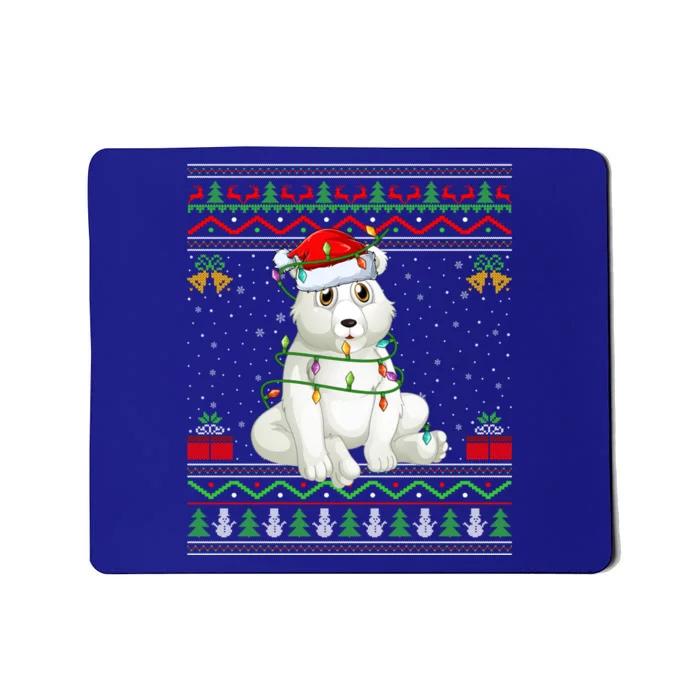 Xmas Lights Ugly Sweater Style Santa Polar Bear Christmas Meaningful Gift Mousepad