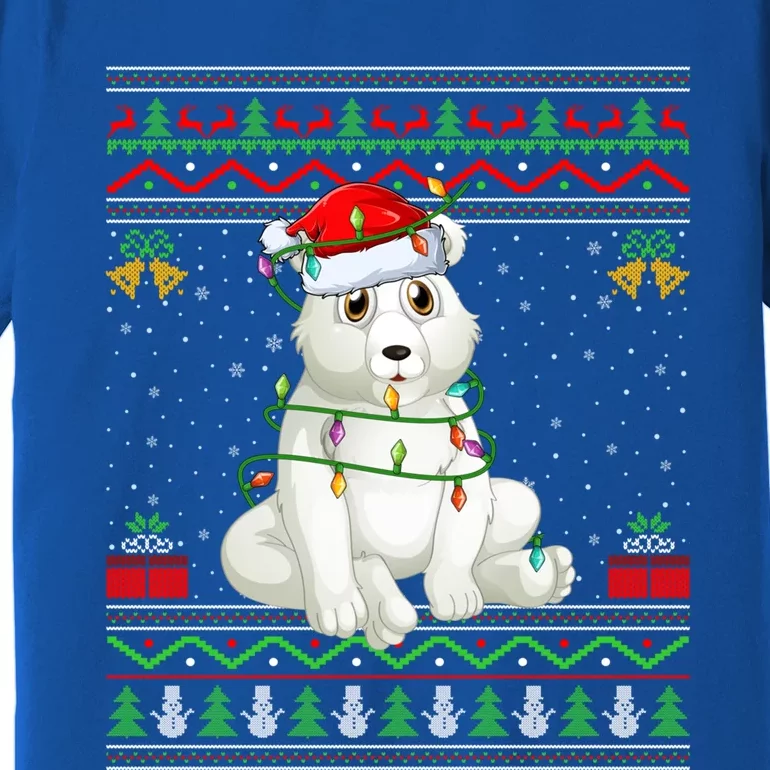 Xmas Lights Ugly Sweater Style Santa Polar Bear Christmas Meaningful Gift Premium T-Shirt