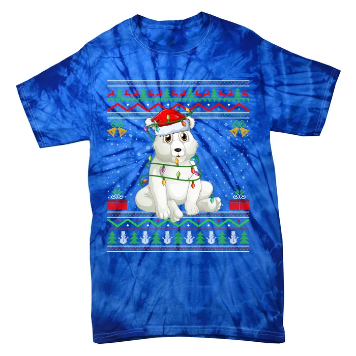 Xmas Lights Ugly Sweater Style Santa Polar Bear Christmas Meaningful Gift Tie-Dye T-Shirt