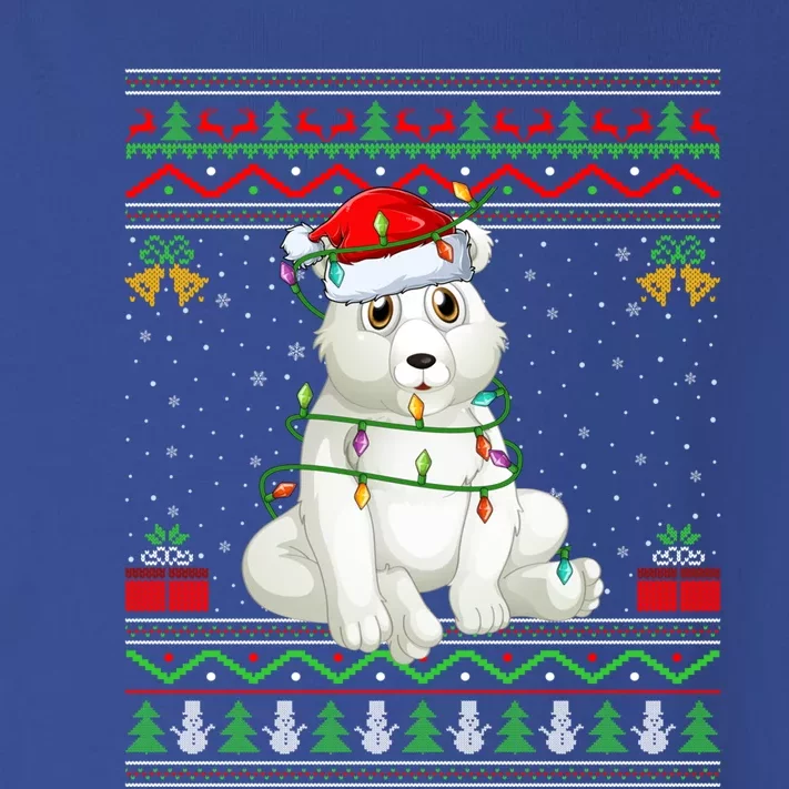 Xmas Lights Ugly Sweater Style Santa Polar Bear Christmas Meaningful Gift Toddler Long Sleeve Shirt