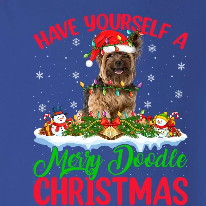 Xmas Lighting Yorkshire Terrier Dog Merry Doodle Christmas Funny Gift Toddler Long Sleeve Shirt