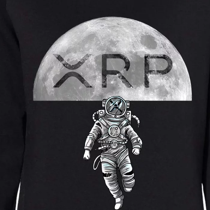 Xrp Moon Astronaut Ripple Cryptocurrency Graphic Cute Gift Womens California Wash Sweatshirt