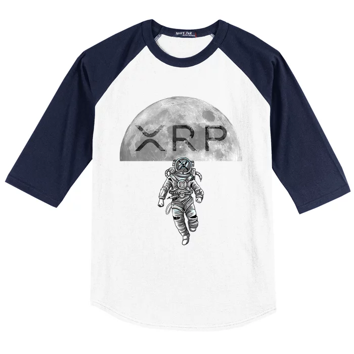 Xrp Moon Astronaut Ripple Cryptocurrency Graphic Cute Gift Baseball Sleeve Shirt