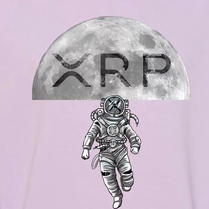 Xrp Moon Astronaut Ripple Cryptocurrency Graphic Cute Gift Garment-Dyed Sweatshirt