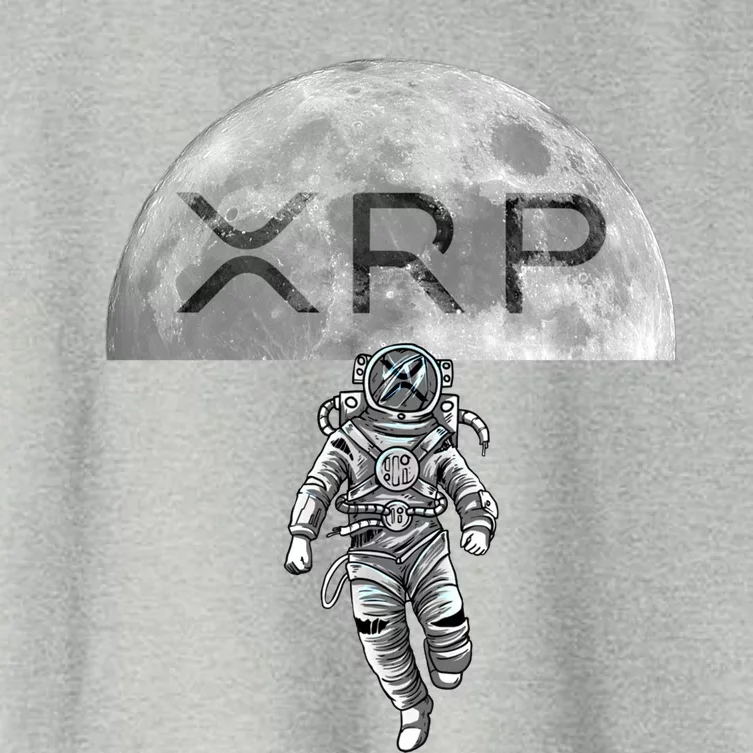 Xrp Moon Astronaut Ripple Cryptocurrency Graphic Cute Gift Women's Crop Top Tee