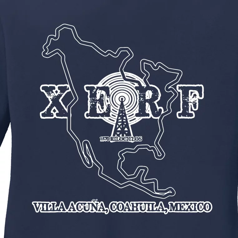 Xerf Mexican Border Blasters Pirate Radio Station Ladies Long Sleeve Shirt