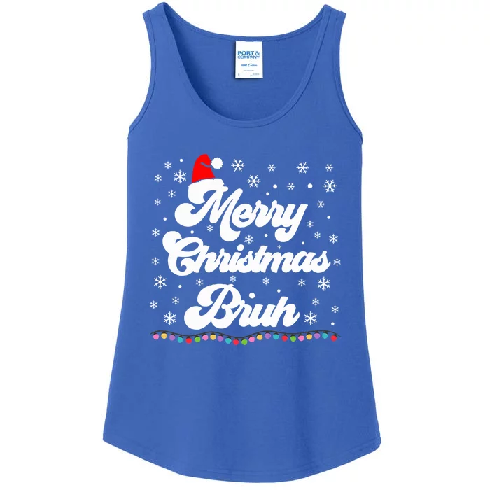 XMas Merry Christmas Bruh Meme Funny Christmas Ladies Essential Tank