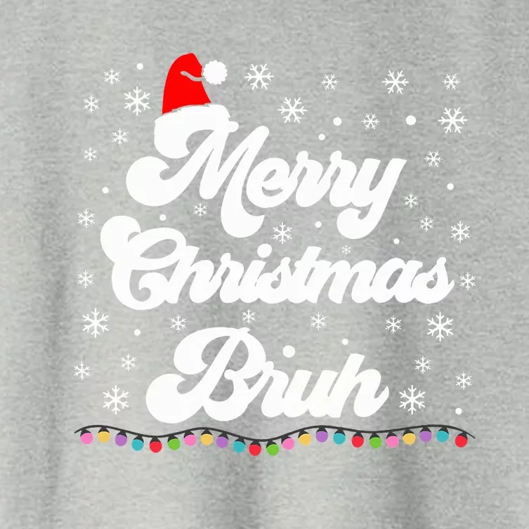 XMas Merry Christmas Bruh Meme Funny Christmas Women's Crop Top Tee