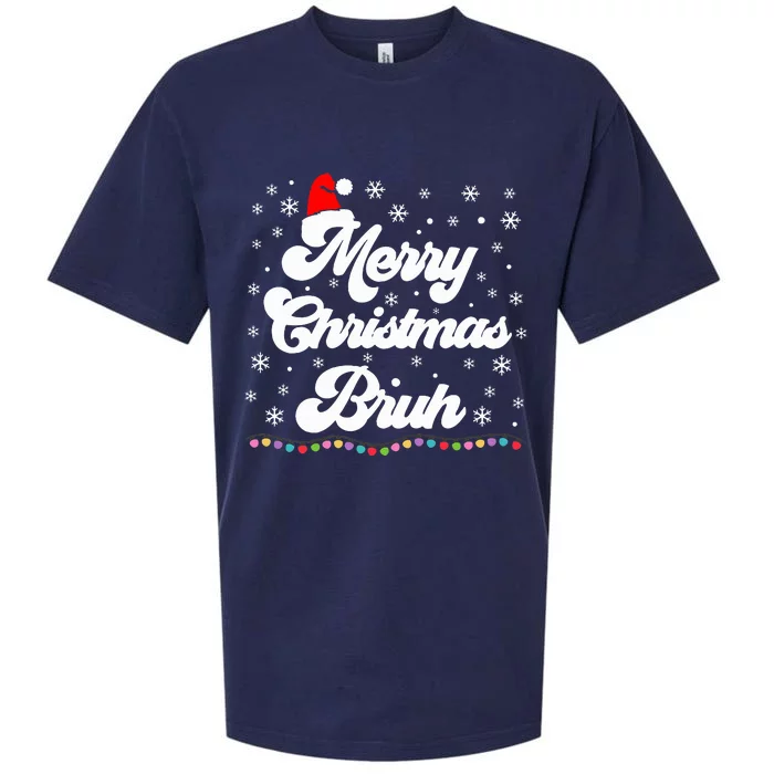 XMas Merry Christmas Bruh Meme Funny Christmas Sueded Cloud Jersey T-Shirt