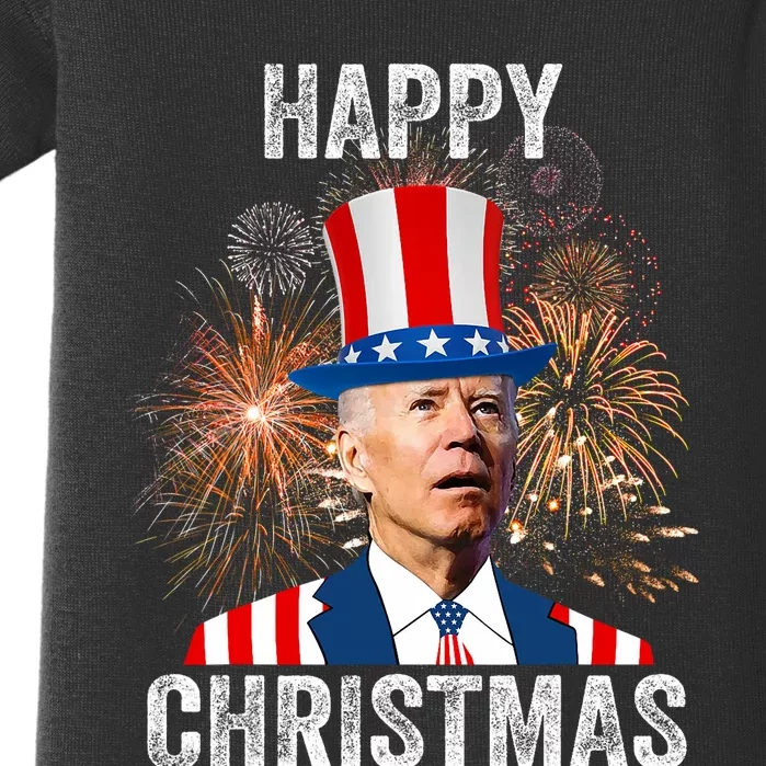 Xmas Merry Christmas Funny Happy 4th Of July Anti Joe Biden Baby Bodysuit