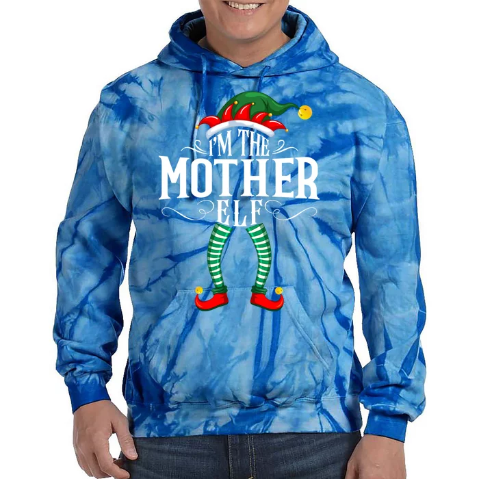 Xmas Mother Elf Matching Family Christmas Pjs Gift Tie Dye Hoodie