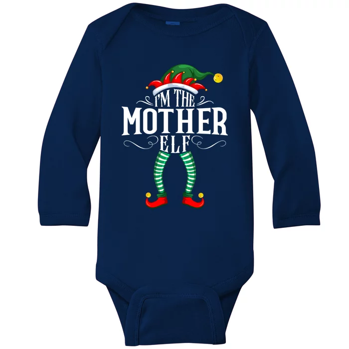 Xmas Mother Elf Matching Family Christmas Pjs Gift Baby Long Sleeve Bodysuit