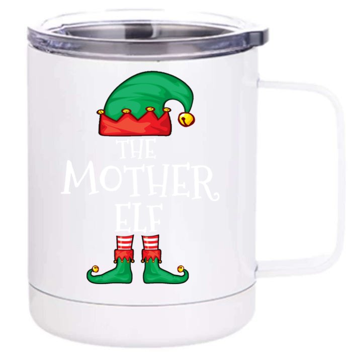 Xmas Mother Elf Matching Gift Christmas Family Elf Gift Front & Back 12oz Stainless Steel Tumbler Cup